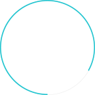 Circulo con el borde de color azul turquesa y el interior transparente